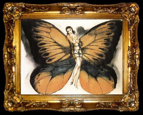 framed  Louis Lcart Butterfly cents, ta009-2